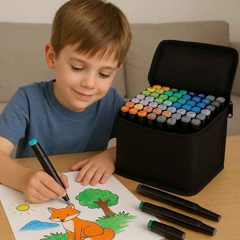 Kit Canetas Coloridas Ponta Dupla 120 cores Magic Art Marker